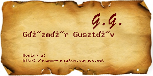 Gázmár Gusztáv névjegykártya